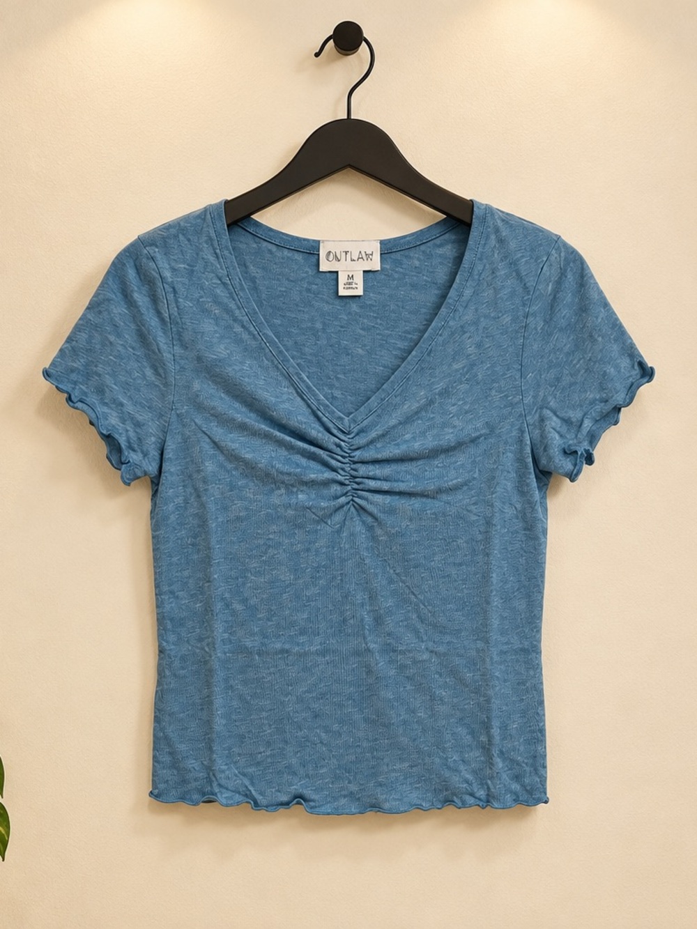 NWT Outlaw Teens Women’s Teal Cap Sleeve V Neck Blouse Top Shirt - Size L